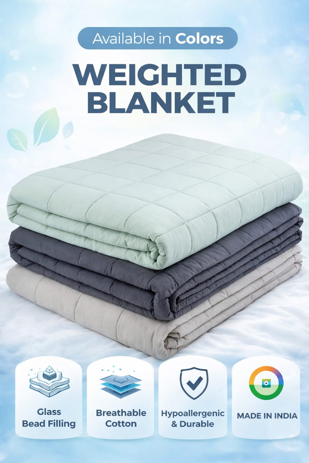Quilted Weighted Blanket – Available in Different Colors & Designs
