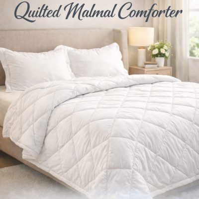 Quilted Malmal Fabric Comforter with 2 Pillow Covers